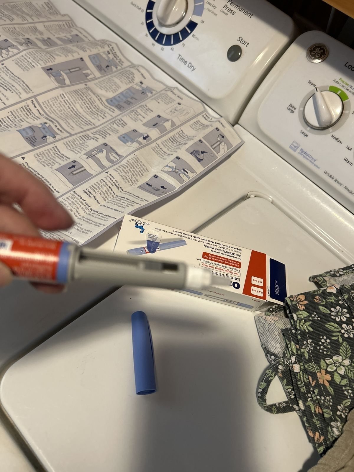 GLP-1 treatment in Ireland, explained Ozempic semaglutide pen alongside its patient instruction leaflet and packaging