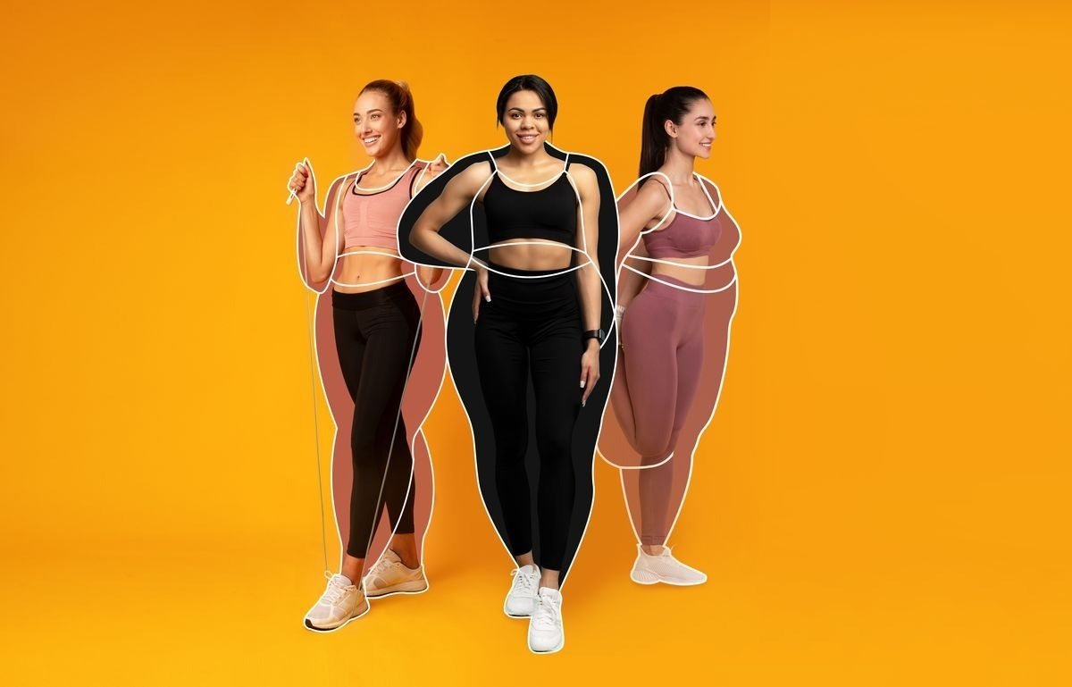 Three women shown with body outlines illustrating different starting points for weight management treatment