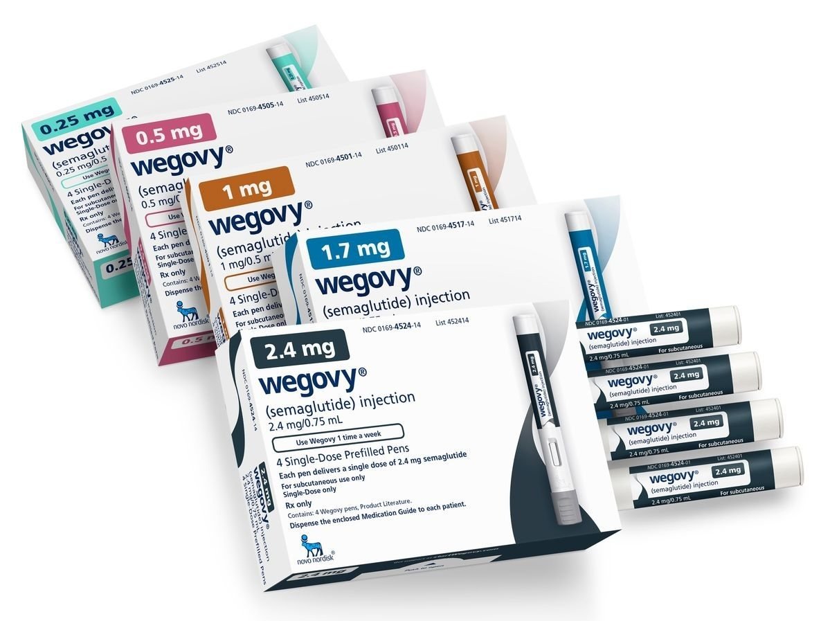 Home Wegovy semaglutide cartons in several strengths